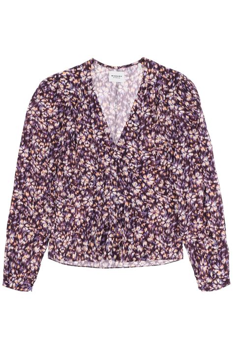 Isabel Marant Etoile Eddy Floral Crepe Blouse Women Walmart