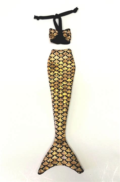 Mermaid Tail and Top Set for Barbie Gold Metallic Fish - Etsy