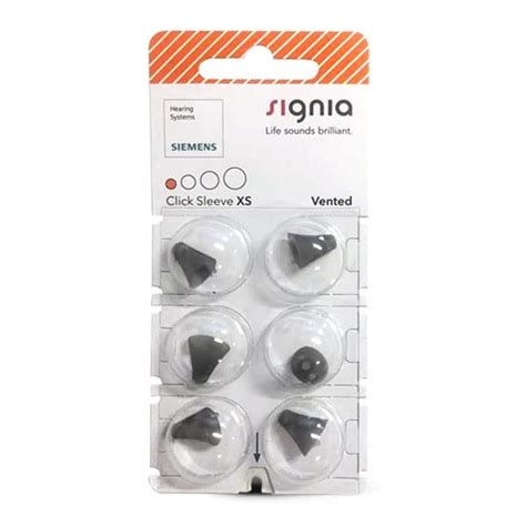 Signia Click Sleeves Vented Pack Of 6 For Siemens Signia And Audio