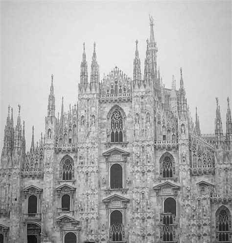 Beautiful Black And White Milan Italy Cathedral Stock Image Image Of