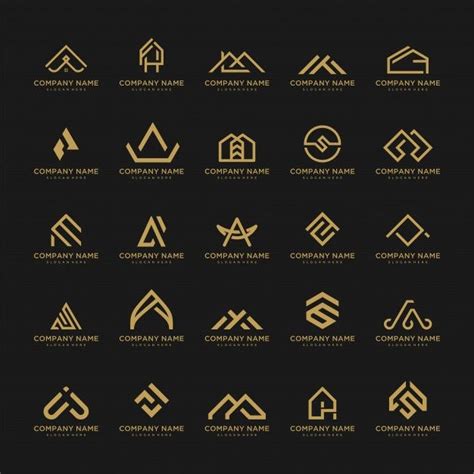 Premium Vector | Set of logo template. unusual icons for business ...