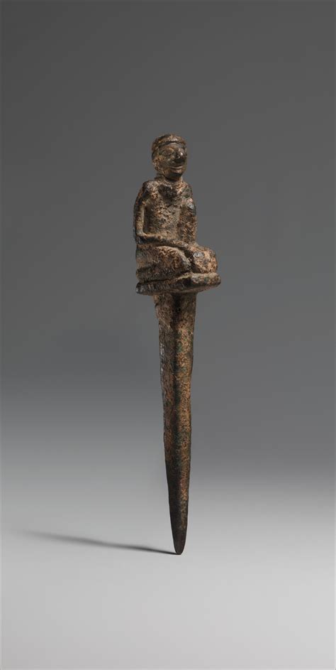 Peg With Kneeling Male Period Early Dynastic Date Ca 29002350 B C