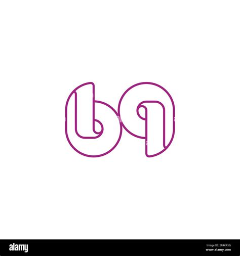 Letter Bq Circle Linked Thin Line Geometric Logo Vector Stock Vector