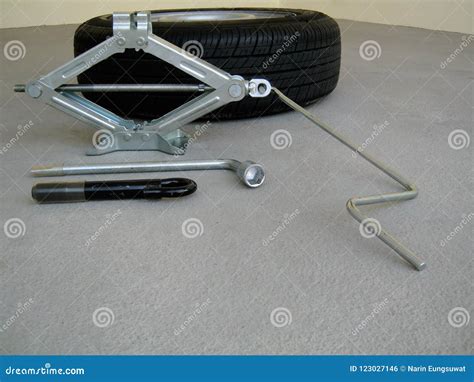 Tool Kit For Changing Car Tires Stock Photo Image Of Lift