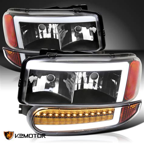 Fits Black Gmc Sierra Yukon Xl Denali Led Drl Headlights