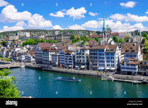 Panorama View Of Zurichs Old Town And The River Limmat From The