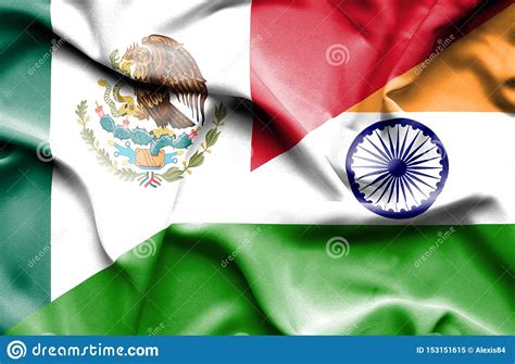 Waving Flag Of India And Mexico Stock Illustration Illustration Of