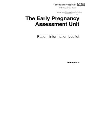 Early Pregnancy Unit Tameside Fill Online Printable Fillable Blank