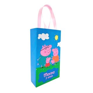 Sacolinhas Personalizadas Tema Peppa Tamanho Cm X Cm X Cm