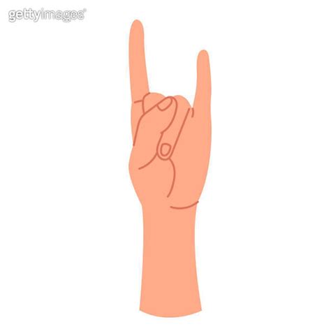 A Hand Gesture Symbolizing Rock A Vector Illustration With A Human