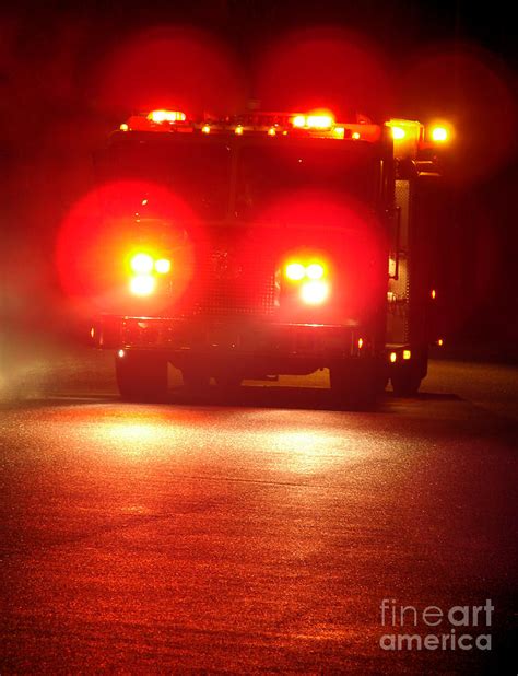 Fire Truck At Night Photograph By Olivier Le Queinec Fine Art America