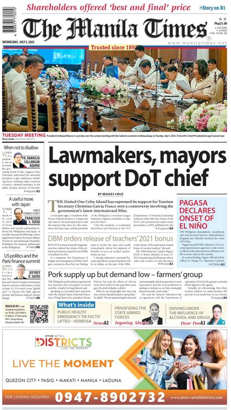 The Manila Times Front Page July 5 2023 The Manila Times