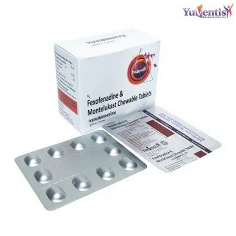 Montelukast Sodium I P 10 Mg Fexofenadine 120 Mg Chewable Tablet Alu