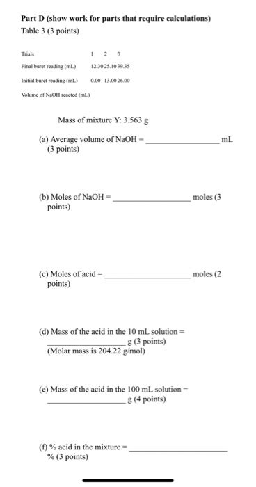 Solved EXPERIMENT ACID BASE TITRATIONS OBJECTIVES Use Chegg