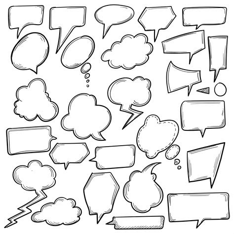 Free Vector Hand Drawn Comic Speech Bubbles Sketch Design