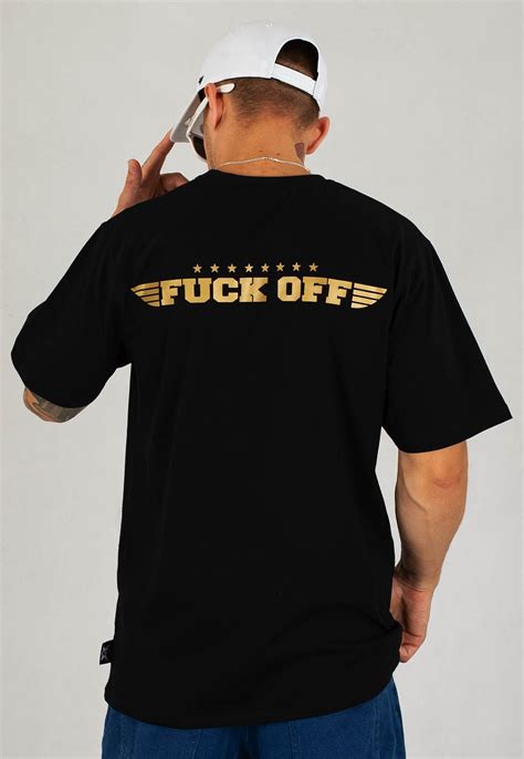 T shirt Red Eyes Fuck Off czarno złoty