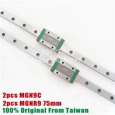 HIWIN MGN9 75mm Linear Guide Rail With MGN9C Slide Blocks Stainless