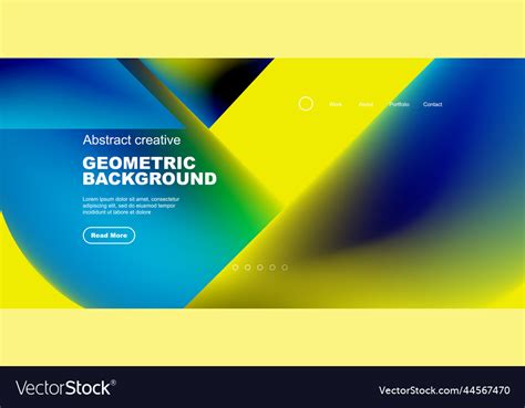 Geometric landing page background fluid colors Vector Image