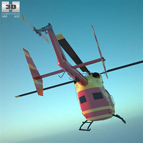 MBB Kawasaki BK 117 3D Model Aircraft On Hum3D