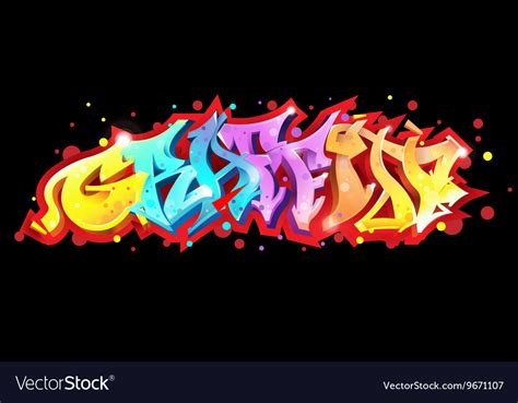 Graffiti lettering on black background street art Vector Image