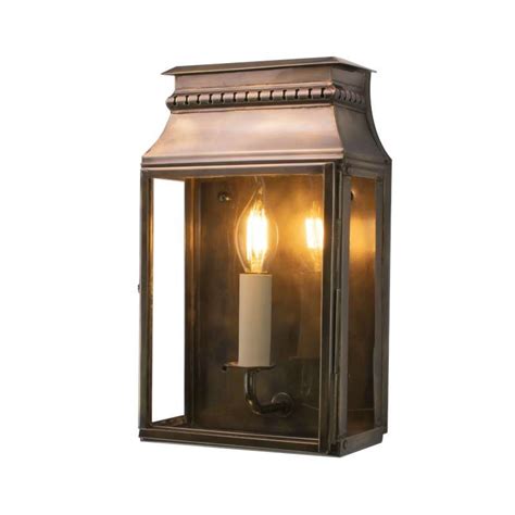 Bordeaux Flush Outdoor Wall Lantern Small Renovated Brass Broughtons