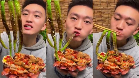 Asmr Mukbang Eating Show Roasted Vegetable Pork Meatball With Rice