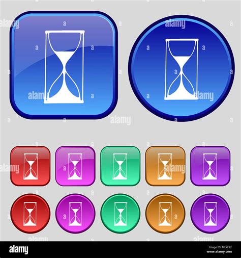 Hourglass Sign Icon Sand Timer Symbol Set Of Colour Buttons Vector