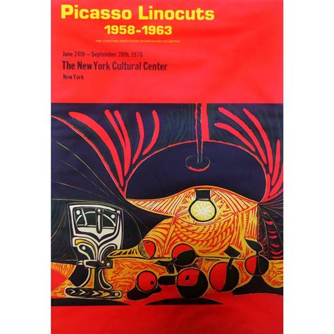 1970 Pablo Picasso Linocuts Exhibition Poster Chairish