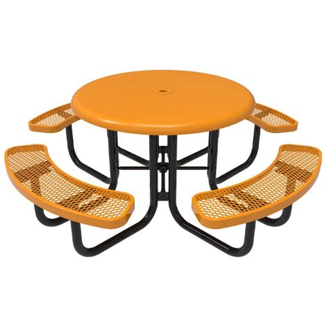 Round Solid Top Portable Picnic Tables by MyTCoat | Outdoor Picnic ...