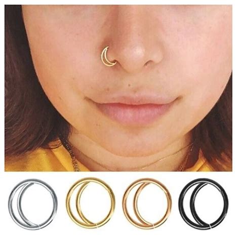 Anillos y tachuelas de acero quirúrgico para la nariz para mujer