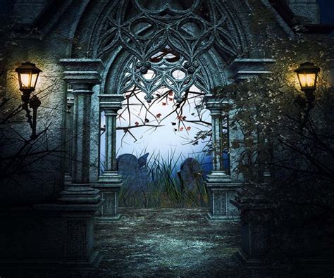 New Halloween Theme Cemetery Tombstone Photography Backdrop Sale