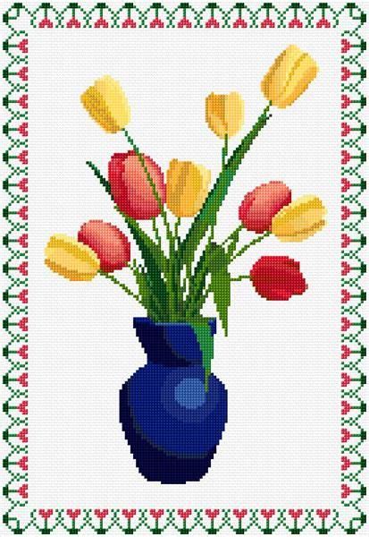 Tulips X Stitch Free Patterns Online Cross Stitch Flowers Cross