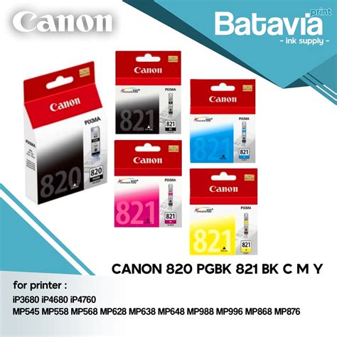 Jual Tinta Cartridge Canon 820 Pgbk 821 Black Cyan Magenta Yellow