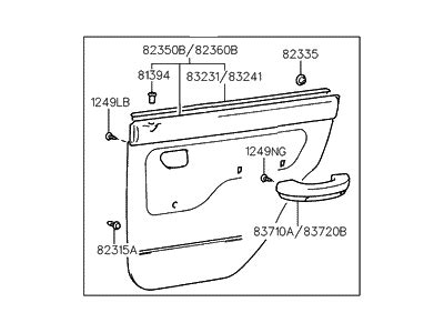 Gv Genuine Hyundai Panel Complete Rear Door Trim Rh