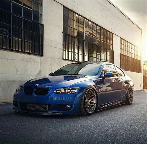 Bmw E92 3 Series Blue Slammed Bmw Bmw Car Bmw Cars