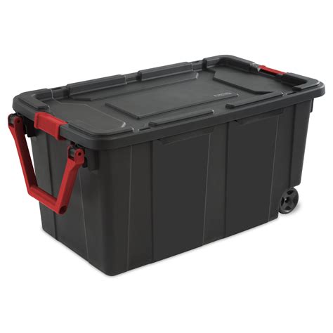 Sterilite 40 Gal151 L Wheeled Industrial Tote Black