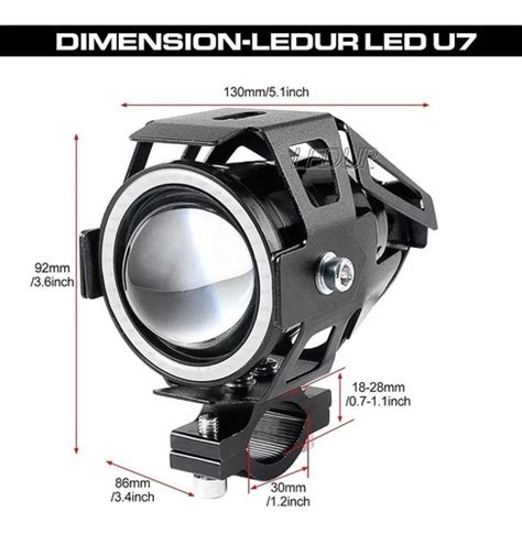 Par Faros Cree Led Moto U W L Ojo Angel Switch Fas Fasmotos