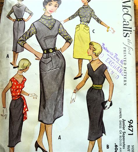 1950s FABULOUS Separates Pattern McCALLS 9471 Jumper Dress Or Blouse