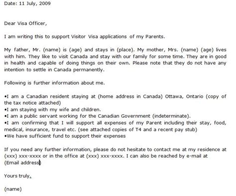 Sample Visa Invitation Letter Canada