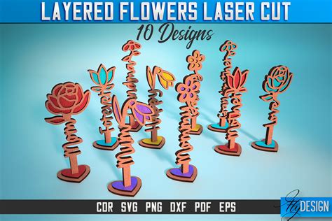 Layered Flower Laser Cut Svg Laser Svg Graphic By Flydesignsvg · Creative Fabrica