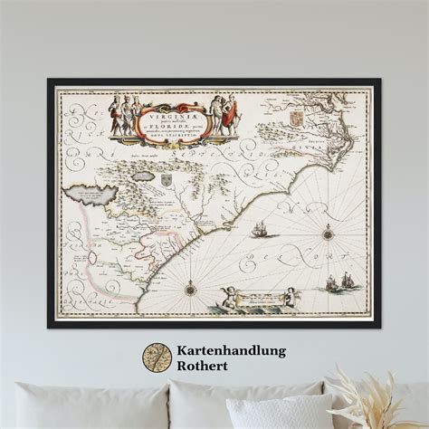 Historical Map Colony Virginia Around 1670 - Etsy