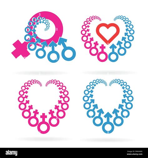 Conjunto De S Mbolos Masculinos Y Femeninos Imagen Vector De Stock Alamy