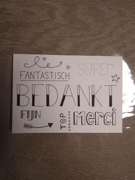 Card Kaart Handlettering Bedankt Thank You Drawing Doodle