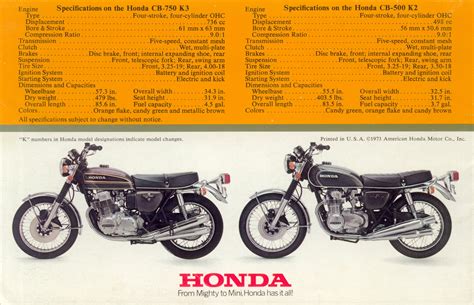 1973 HONDA CB750Four K3 CB500Four K2 Brochure USA 08 Honda Cb750