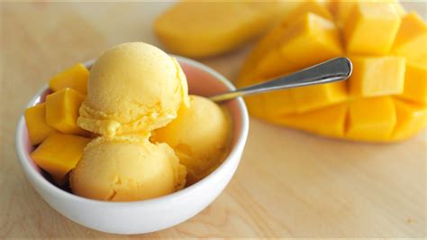 Mango Ice Cream In A Blender Recipe ไอศรีมมะม่วงง่ายสุดๆ Hot Thai