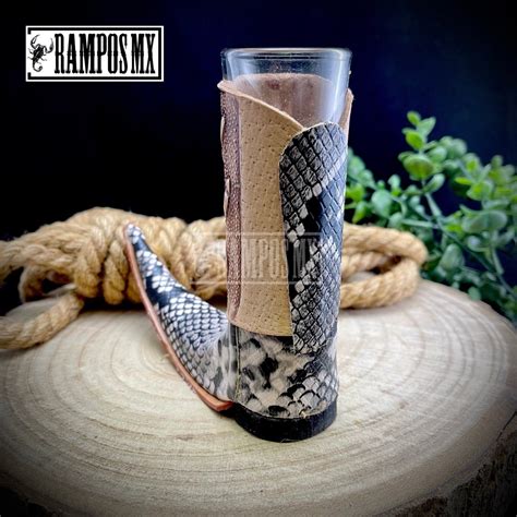 Mexican Handmade Leather Boot Shot Glass Cowboy Boot Glass Etsy