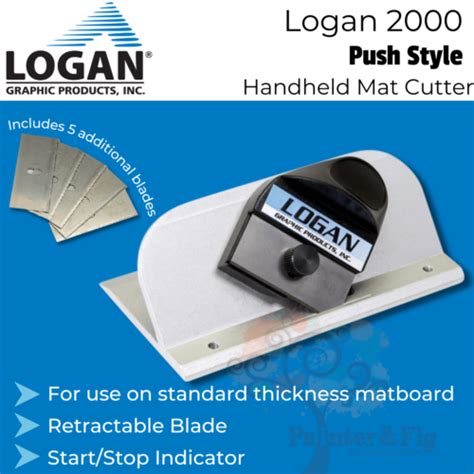 Logan Mat Board Cutter 2000 Bevel Push Style Mat Cutter Framing 5 Spare Blades 37733009390 Ebay