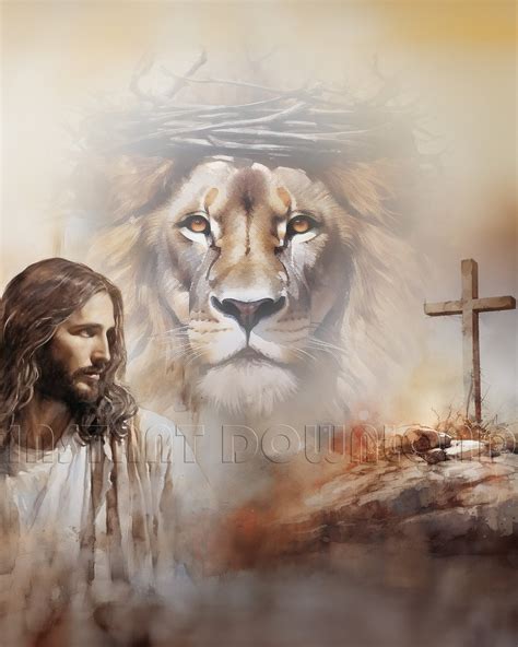 Lion and the Lamb, DIGITAL DOWNLOAD, Jesus Christ, Lord, Lion, God ...