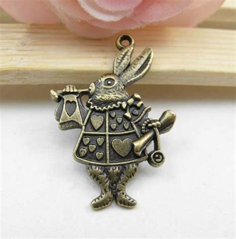 10pcs Antique Brass Mr Rabbit Charms Pendant Drops 25x36mm 270