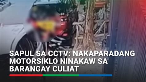 Sapul Sa CCTV Nakaparadang Motorsiklo Ninakaw Sa Barangay Culiat QC